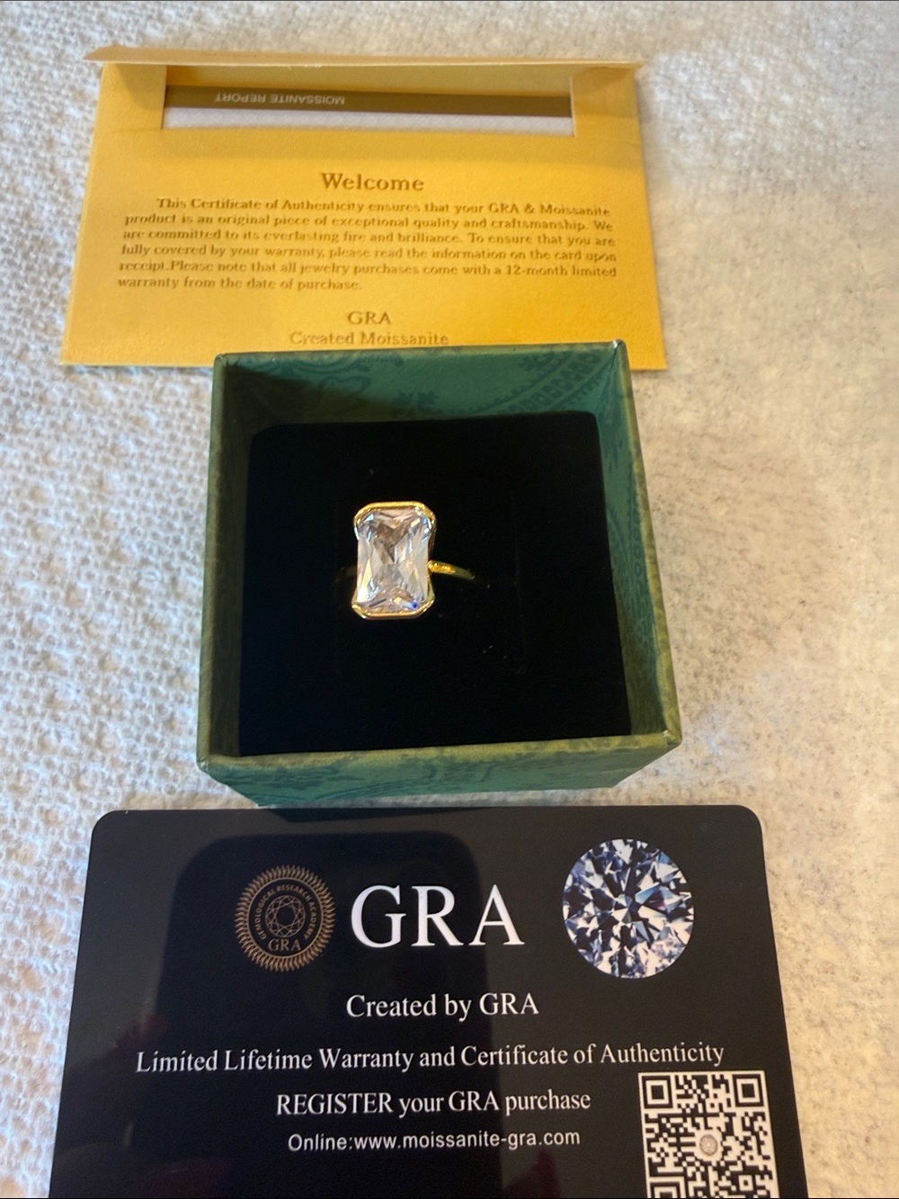 Gold-Plated Clear Stone Cocktail Ring